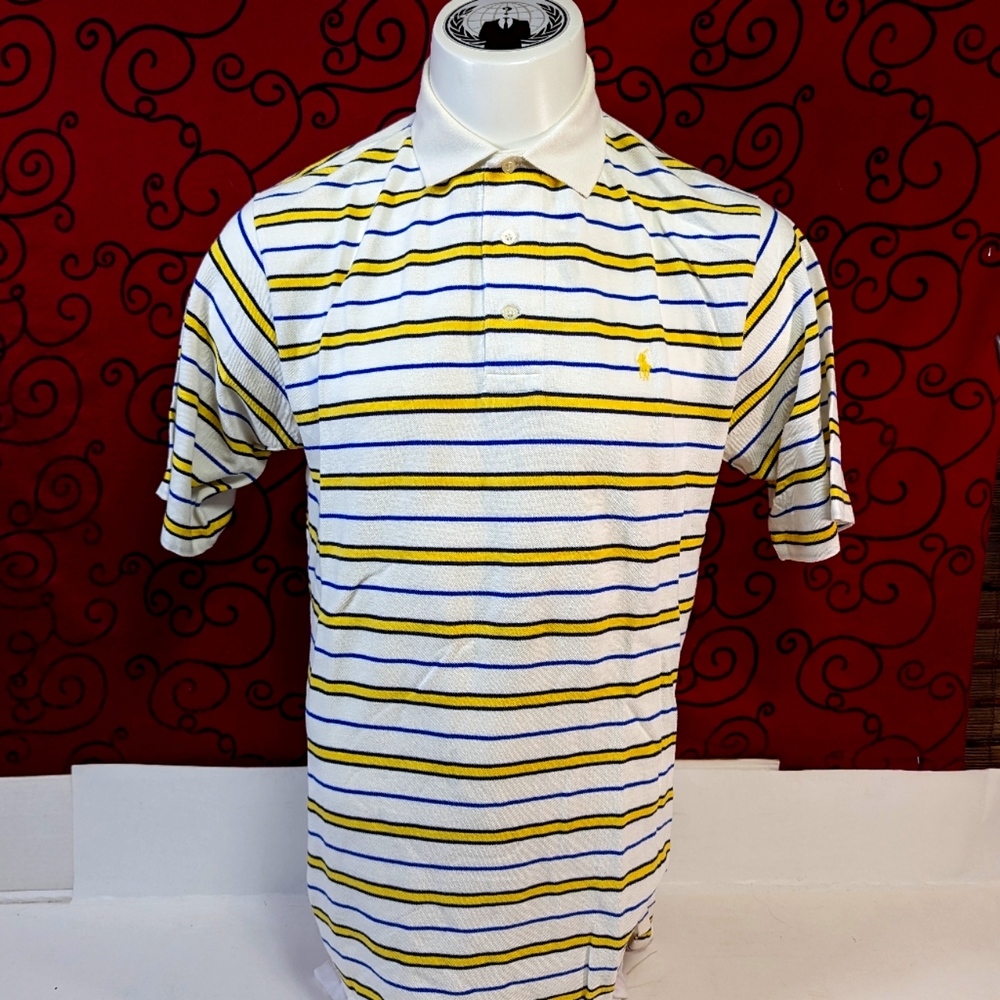 Polo Golf Ralph Lauren Polo Shirt Men Lrg Striped Cotton Short Sleeve
